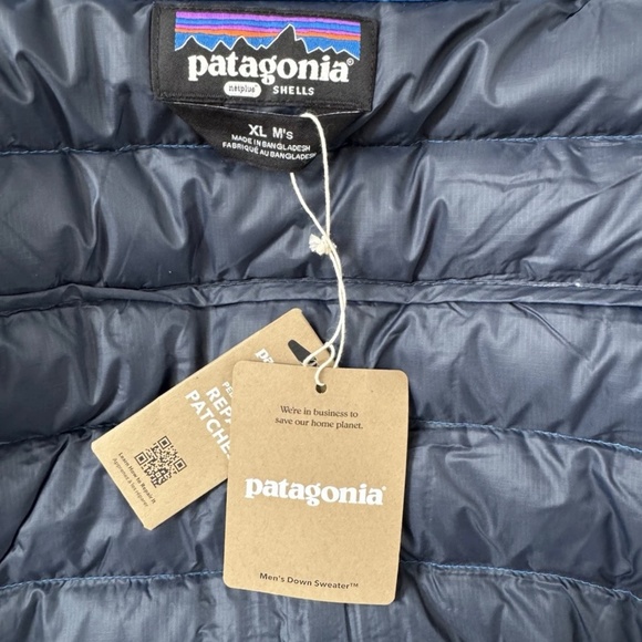Patagonia 800 Down Sweater Jacket Endless Blue Men Regular Fit YKK Zip XL - Picture 2 of 6